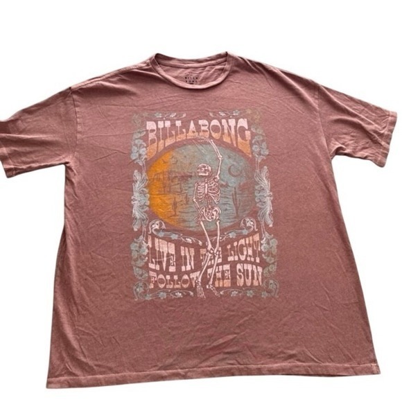 Billabong Tops - Billabong Oversized Graphic T-Shirt Women's Medium Pink NWOT